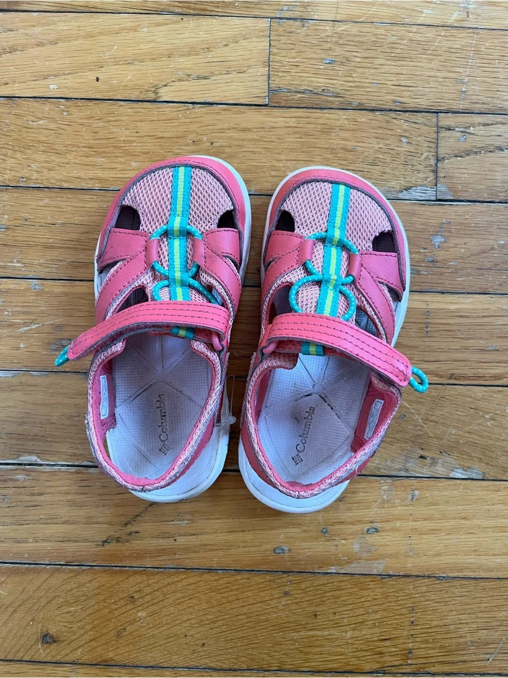 Columbia Kids Coral Pink and Teal Active Sandals